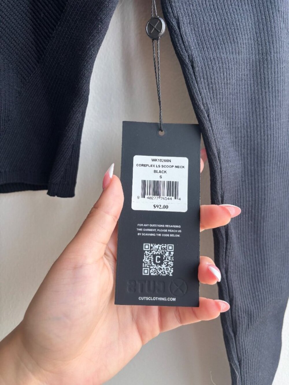Cuts Clothing Coreflex Long Sleeve Scoop Neck Crop Top Black NWT | Size S - Picture 4 of 6